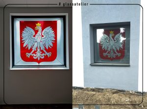 witraż godło okno zewnętrzne